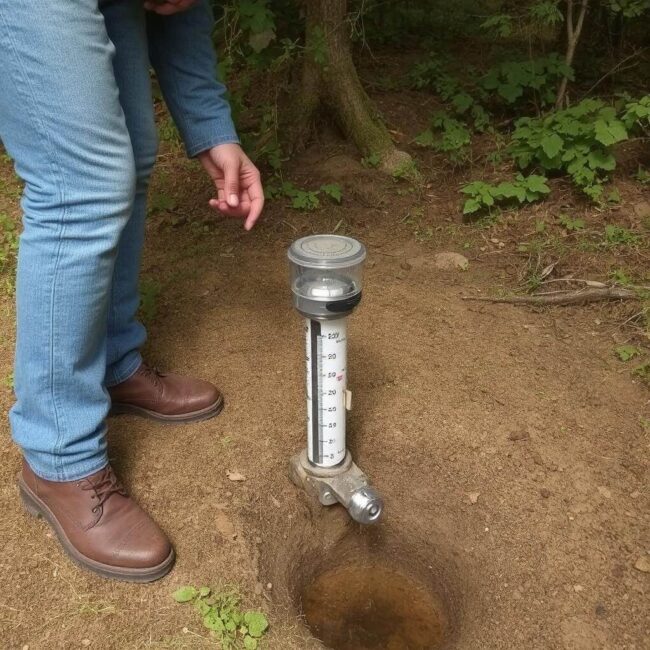 Pomiar poziomu wód gruntowych w przydomowych studniach